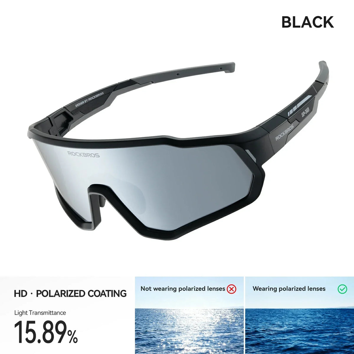 ROCKBROS Lunettes de soleil pour enfant vélo - Polarisées/Photochromiques avec protection UV400