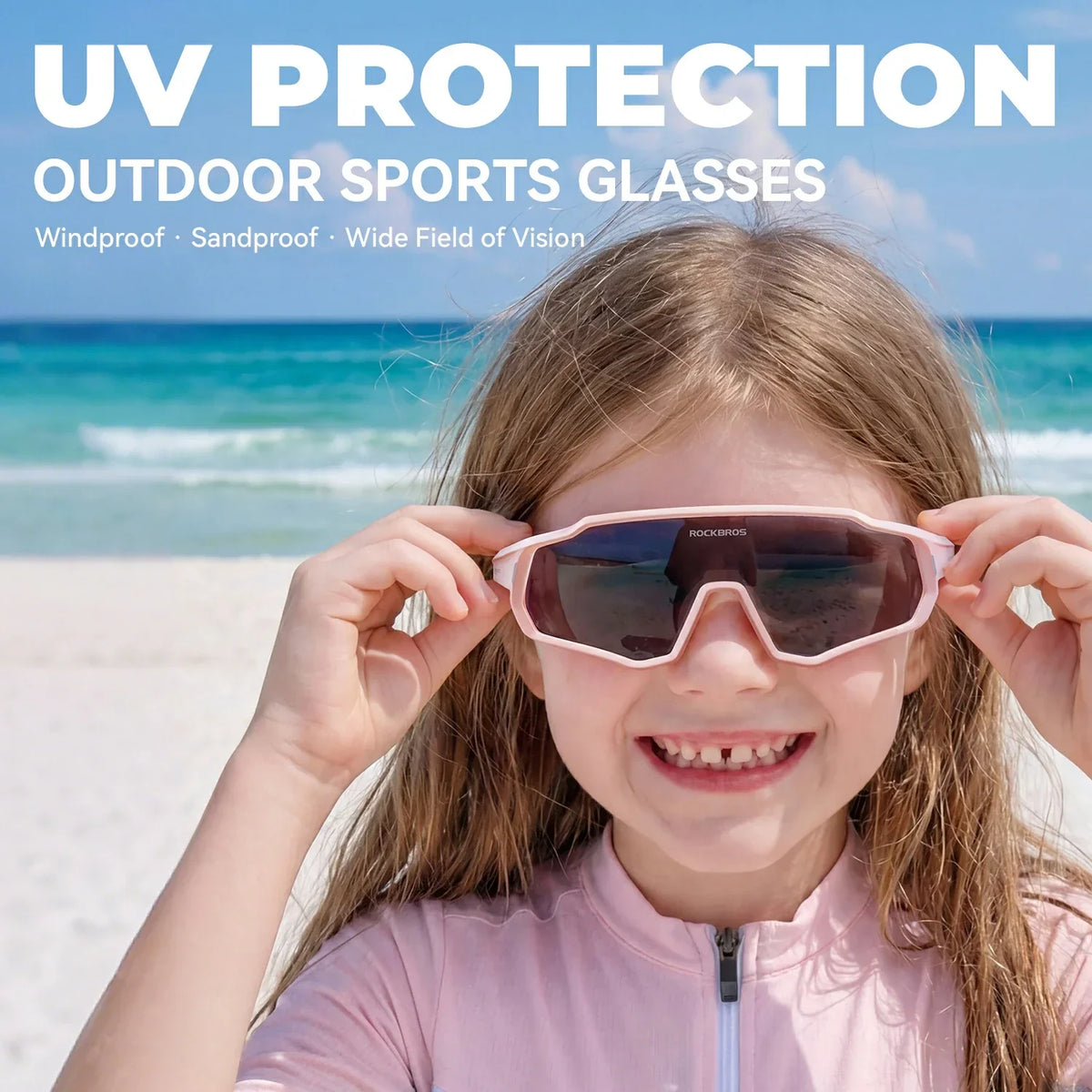 ROCKBROS Lunettes de soleil pour enfant vélo - Polarisées/Photochromiques avec protection UV400