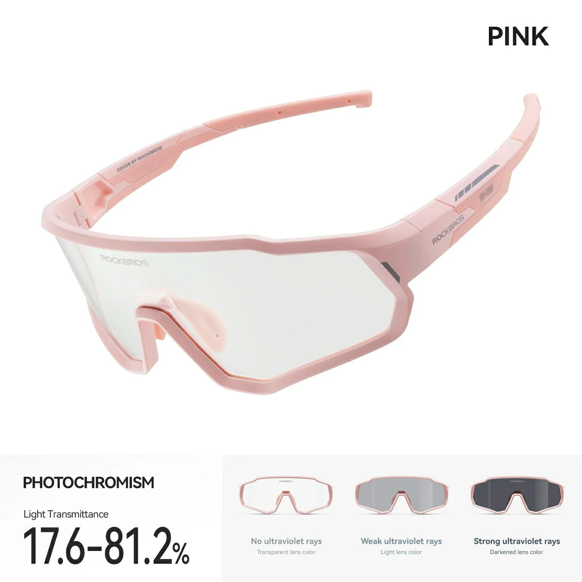 ROCKBROS Lunettes de soleil pour enfant vélo - Polarisées/Photochromiques avec protection UV400
