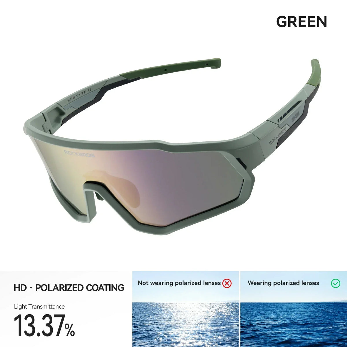 ROCKBROS Lunettes de soleil pour enfant vélo - Polarisées/Photochromiques avec protection UV400