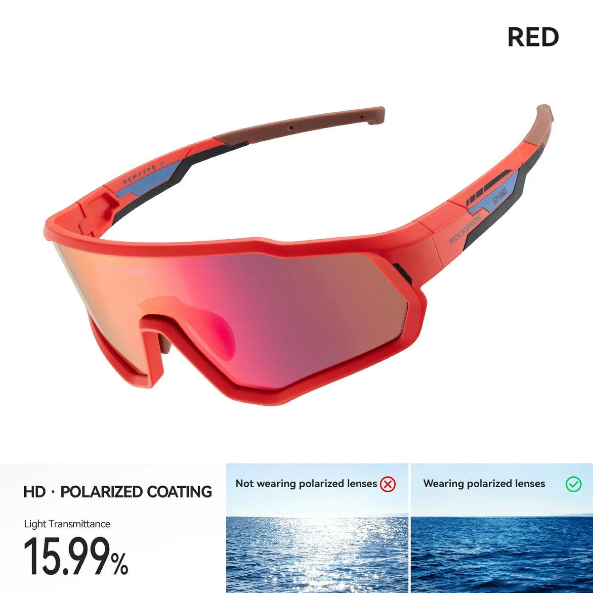 ROCKBROS Lunettes de soleil pour enfant vélo - Polarisées/Photochromiques avec protection UV400