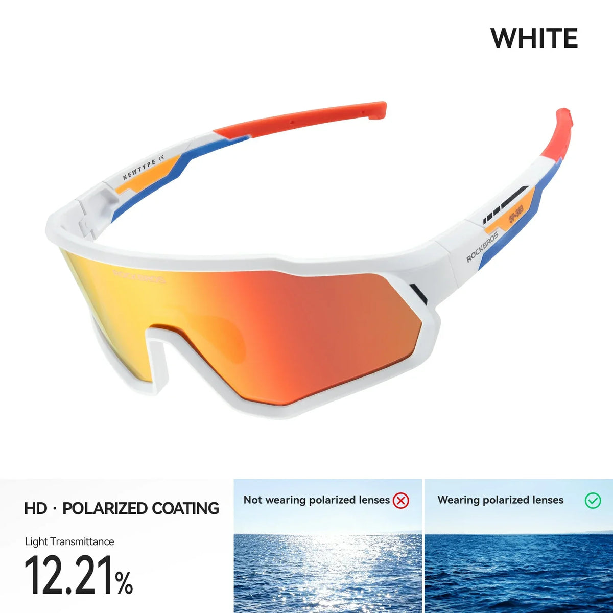 ROCKBROS Lunettes de soleil pour enfant vélo - Polarisées/Photochromiques avec protection UV400