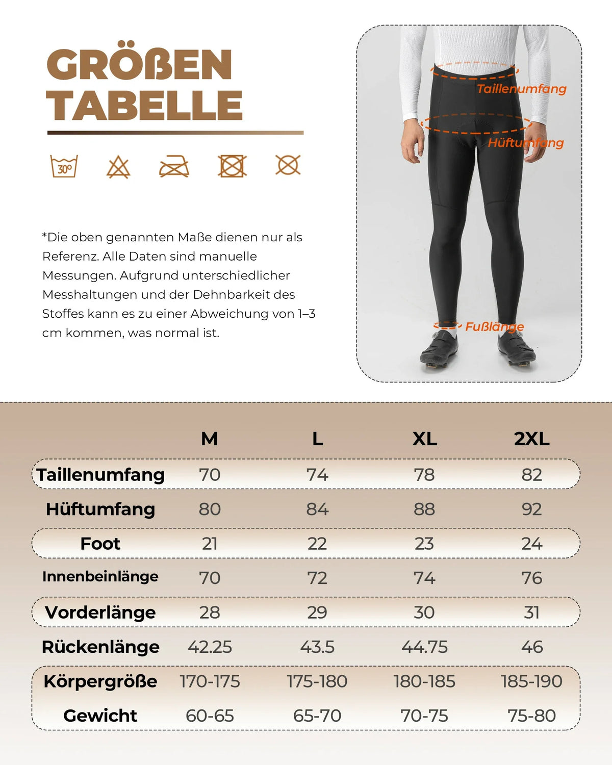ROCKBROS Cuissard long de vélo pour homme Thermo Cycliste 3D rembourré