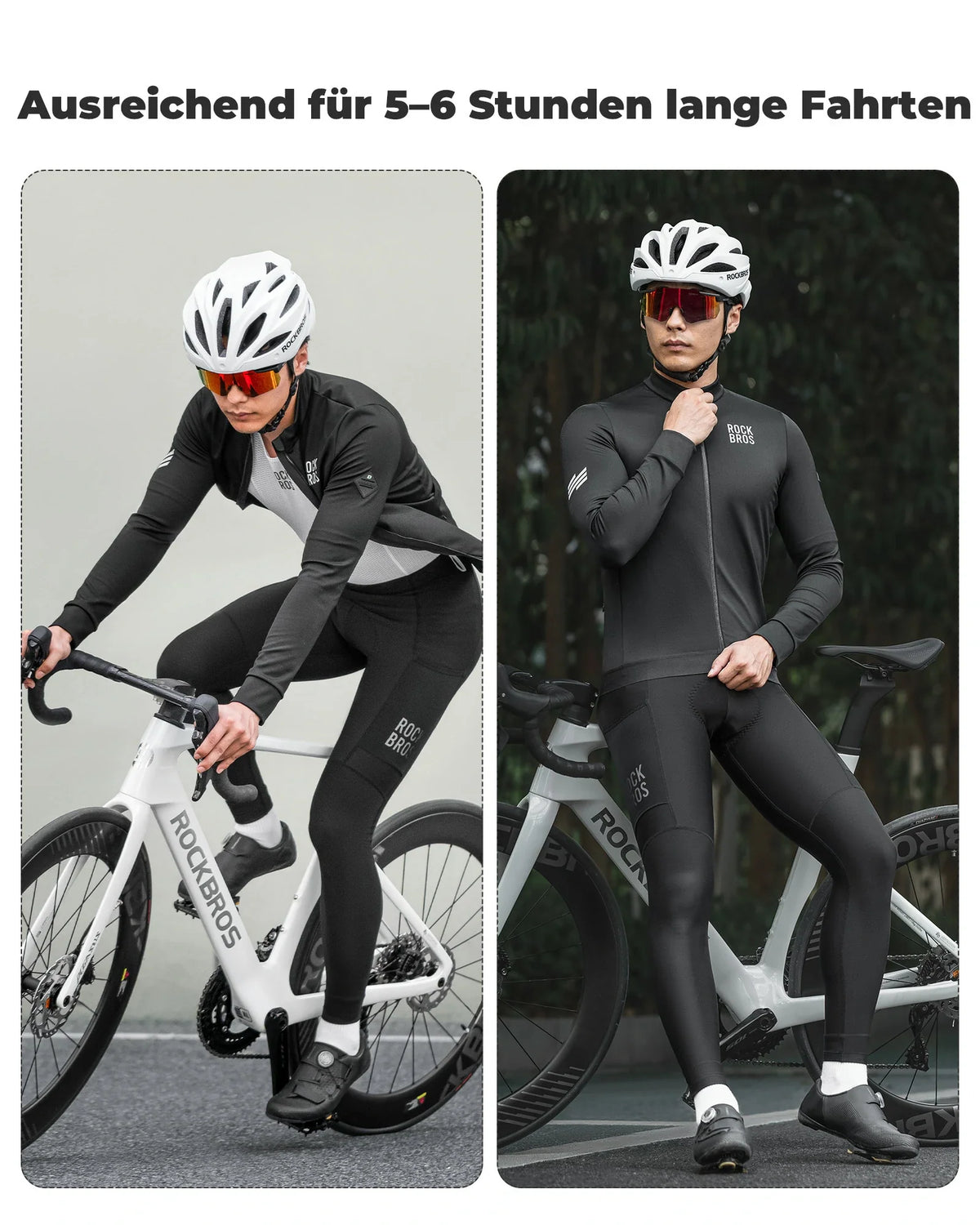 ROCKBROS Cuissard long de vélo pour homme Thermo Cycliste 3D rembourré
