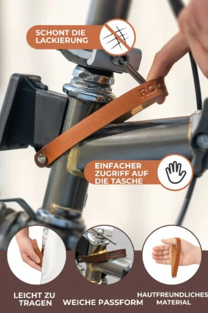 ROCKBROS Poignée à dégagement rapide en cuir pour Brompton Sangle à boucle en cuir Accessoire vélo pliant