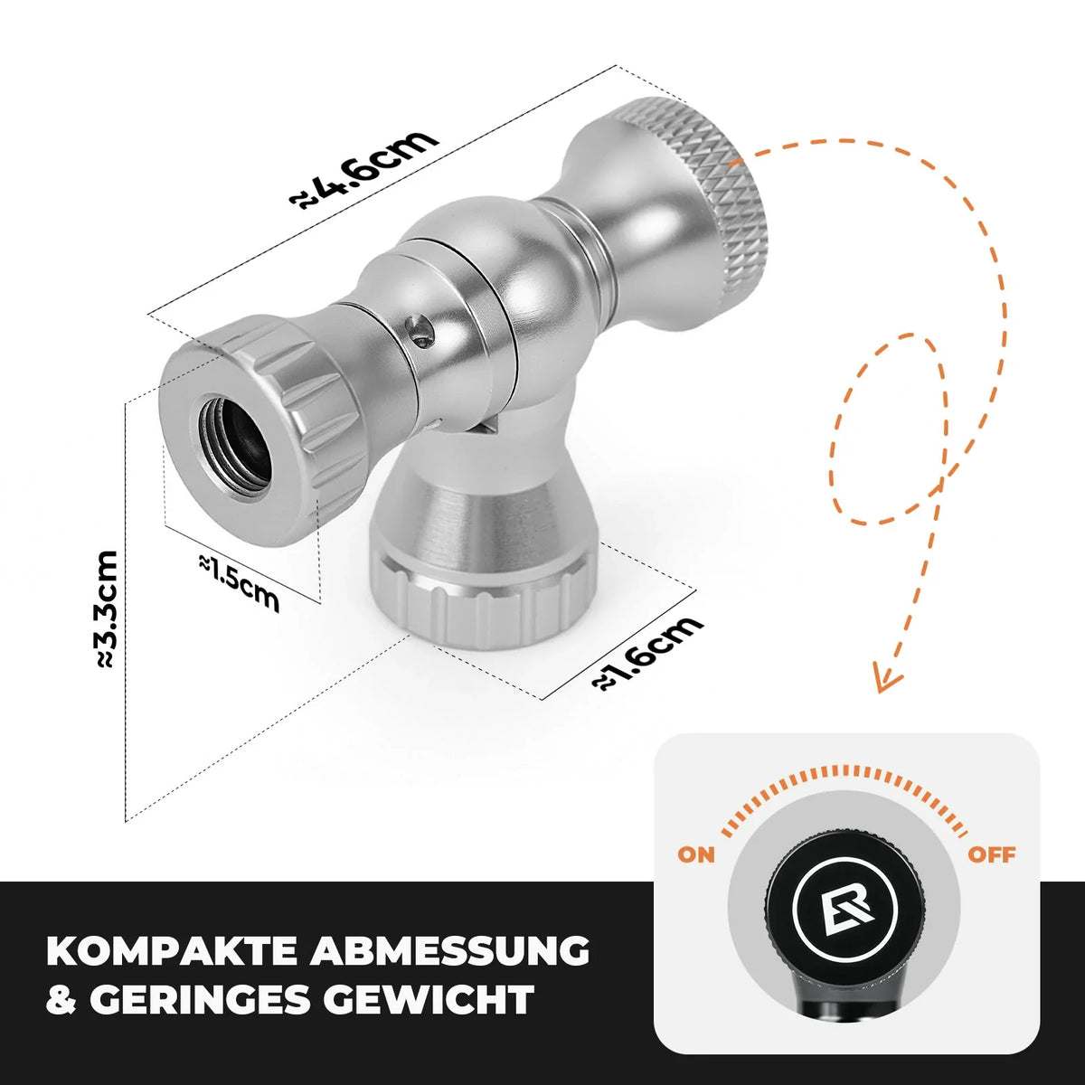 ROCKBROS Mini Pompe à Vélo avec Adaptateur CO₂ - Portable, Compatible Presta & Schrader, jusqu'à 80 PSI