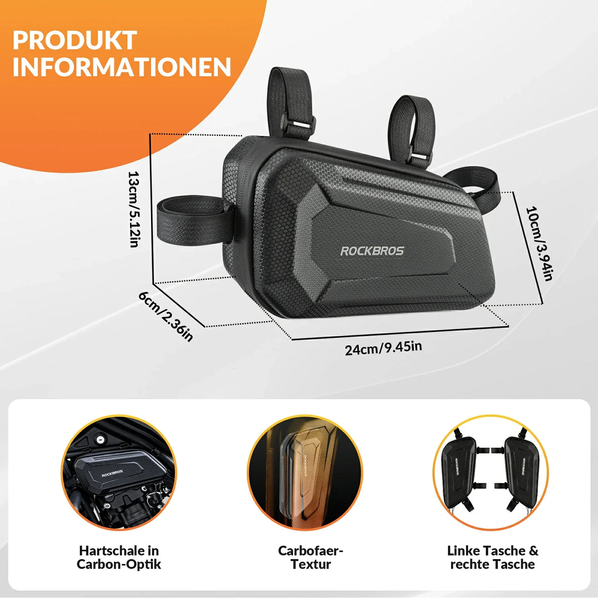 ROCKBROS Sacoche de moto déperlante, 1,5 Litre