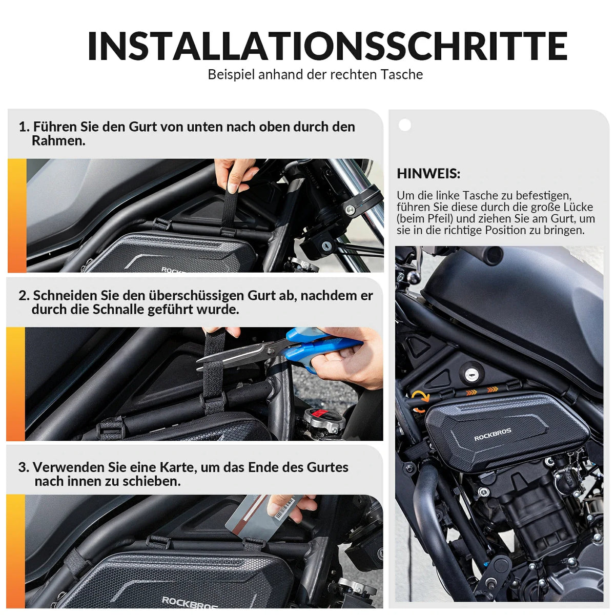 ROCKBROS Sacoche de moto déperlante, 1,5 Litre