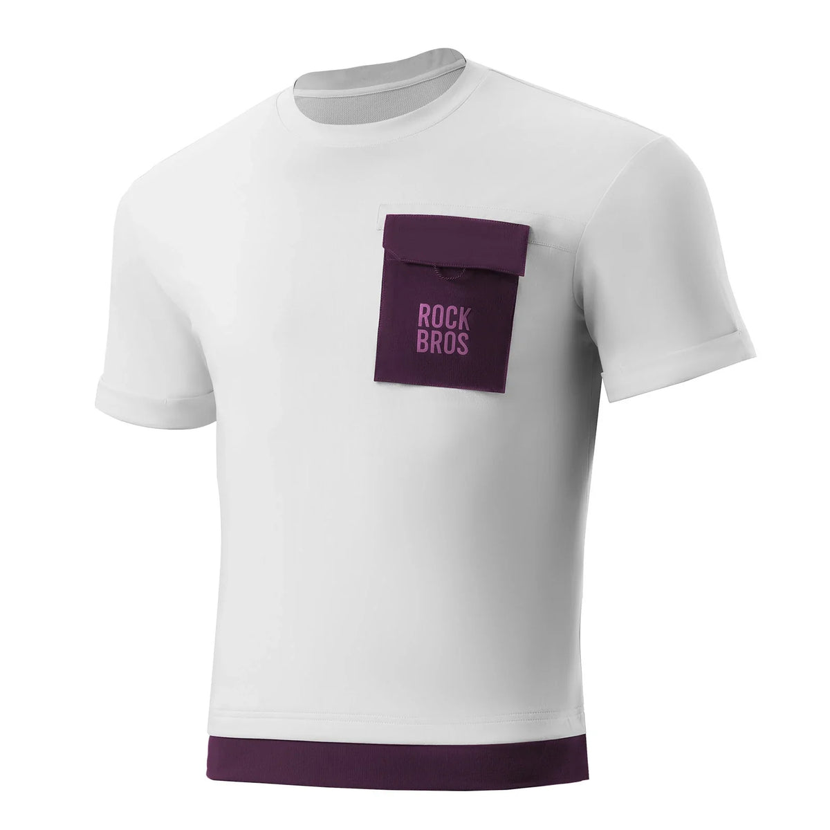 ROCKBROS Maillot de vélo VTT Manches Courtes Homme avec Poche Poitrine à Aimant