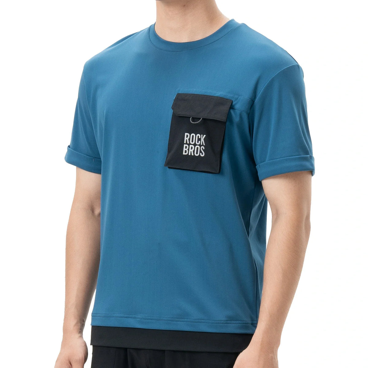 ROCKBROS Maillot de vélo VTT Manches Courtes Homme avec Poche Poitrine à Aimant