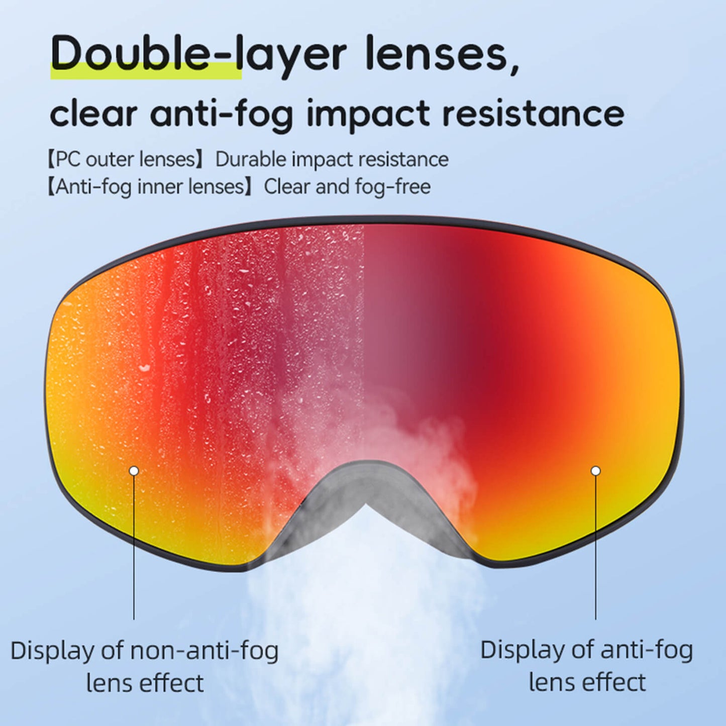 Masque de ski unisexe OTG antibuée Qunature