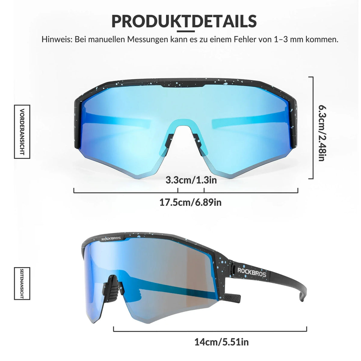 Lunettes de vélo polarisées ROCKBROS avec branches réglables