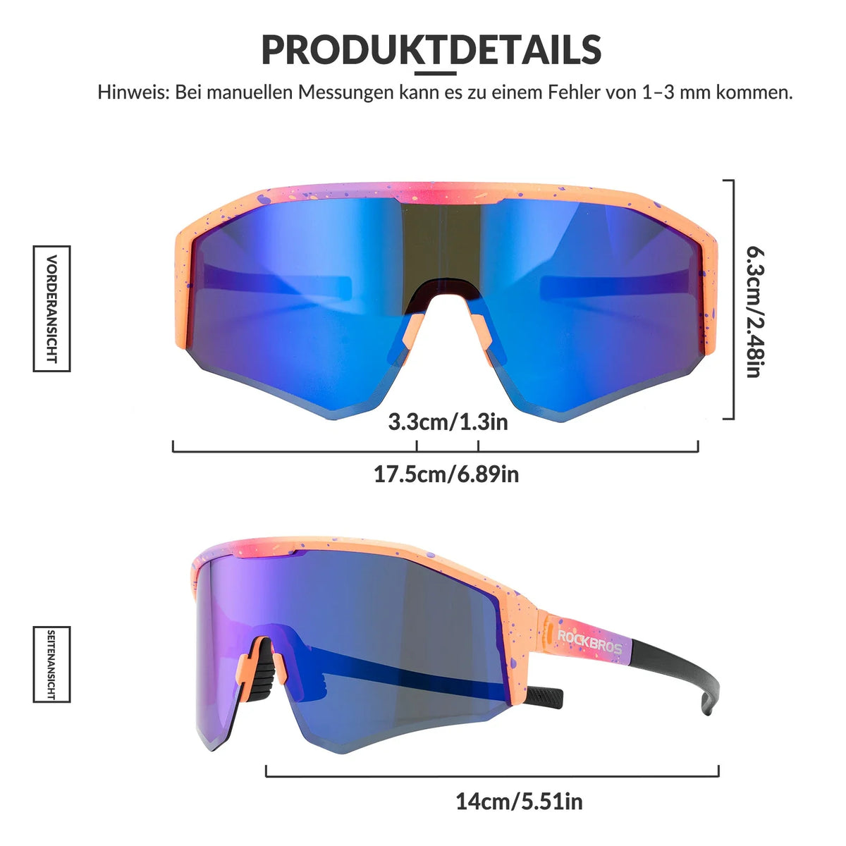 Lunettes de vélo polarisées ROCKBROS avec branches réglables