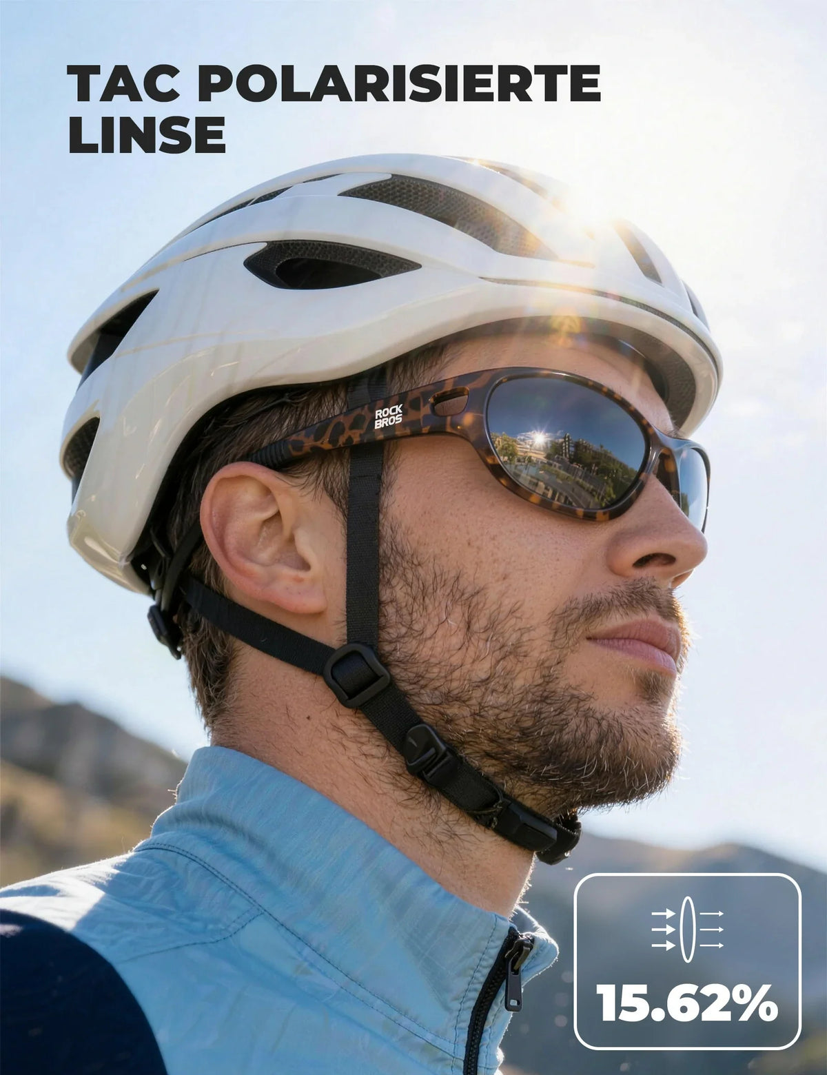 ROCKBROS Lunettes de sport polarisées SP394 Ultralight & UV400