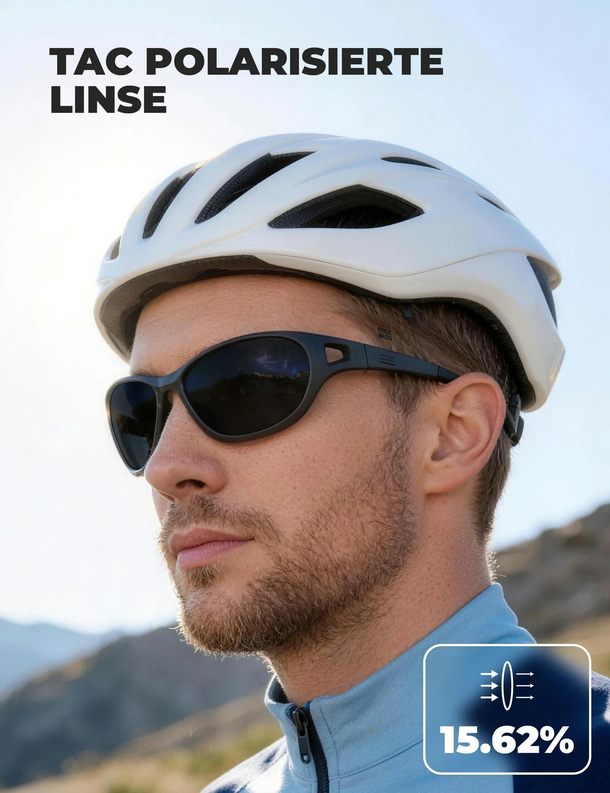 ROCKBROS Lunettes de sport polarisées SP394 Ultralight & UV400