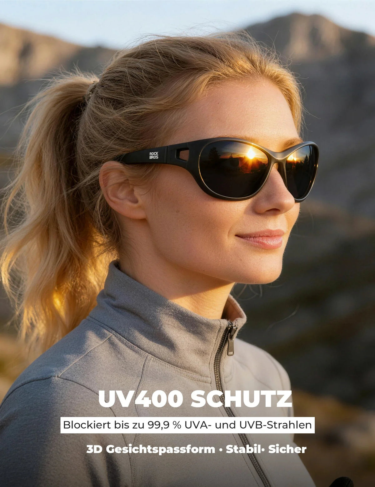 ROCKBROS Lunettes de sport polarisées SP394 Ultralight & UV400
