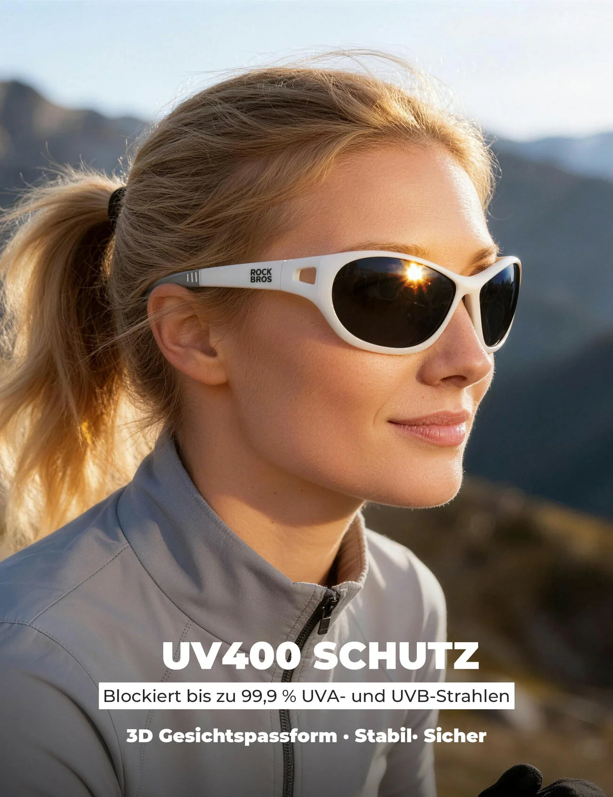 ROCKBROS Lunettes de sport polarisées SP394 Ultralight & UV400
