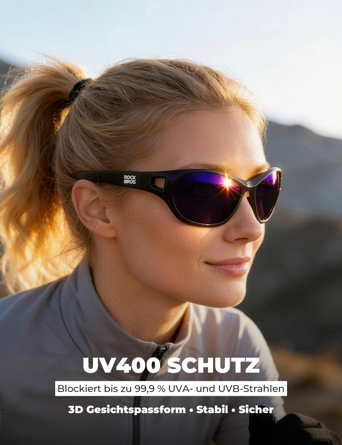 ROCKBROS Lunettes de sport polarisées SP394 Ultralight & UV400