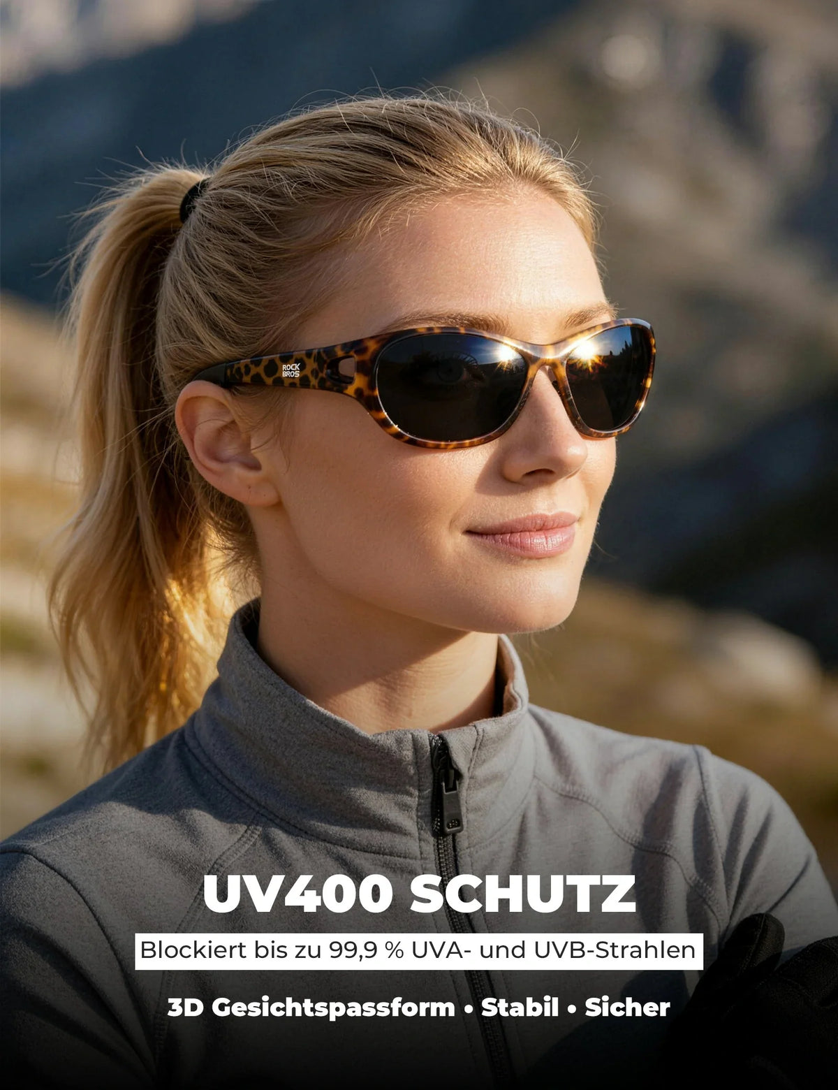 ROCKBROS Lunettes de sport polarisées SP394 Ultralight & UV400