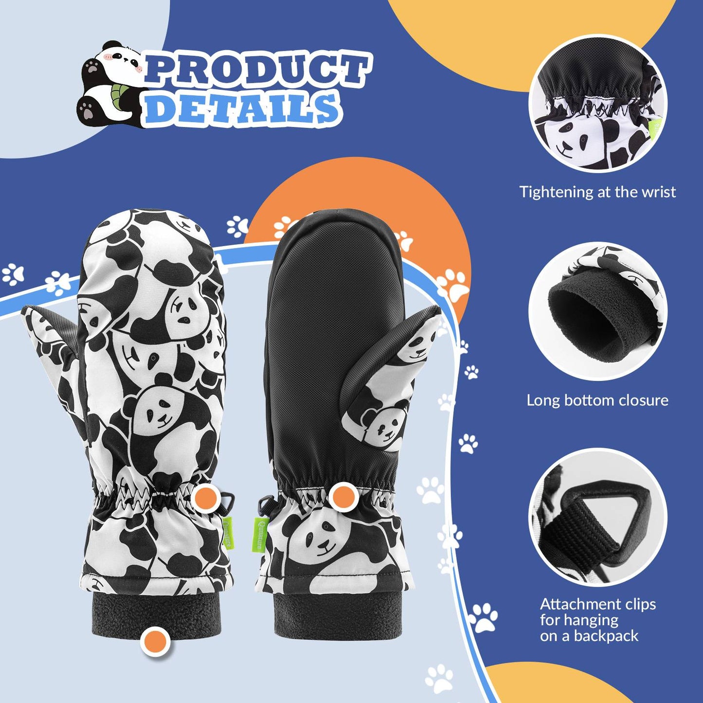 Gants pour enfants coupe-vent, imperméables et chauds pour la neige et le ski. Quantité