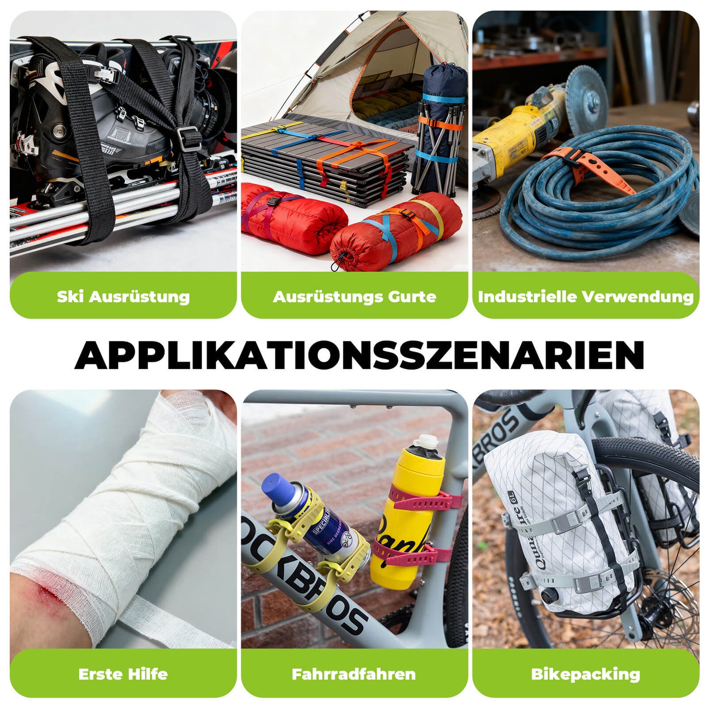 Sangles d'arrimage universelles pour extérieur - Extensibles et extrêmement durables
