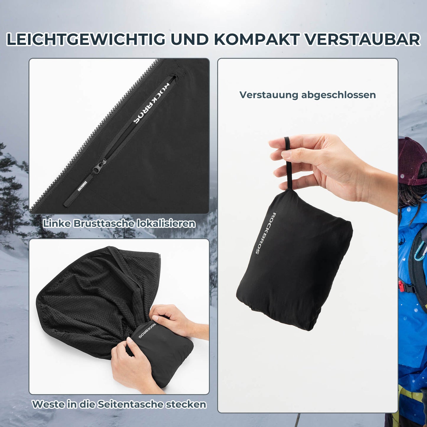 Gilet de cyclisme sans manches, coupe-vent, pliable et respirant ROCKBROS