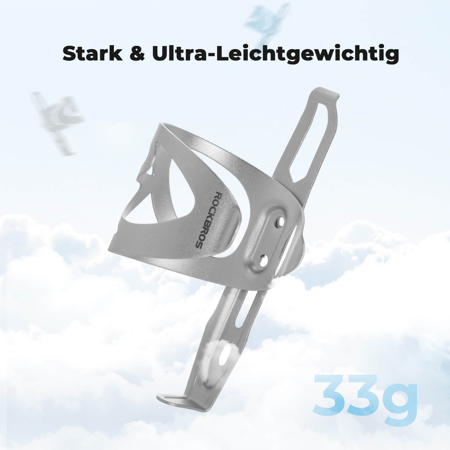 Porte-bidon ultra-léger pour vélo - 33 g en alliage d'aluminium pour VTT/vélo de route ROCKBROS