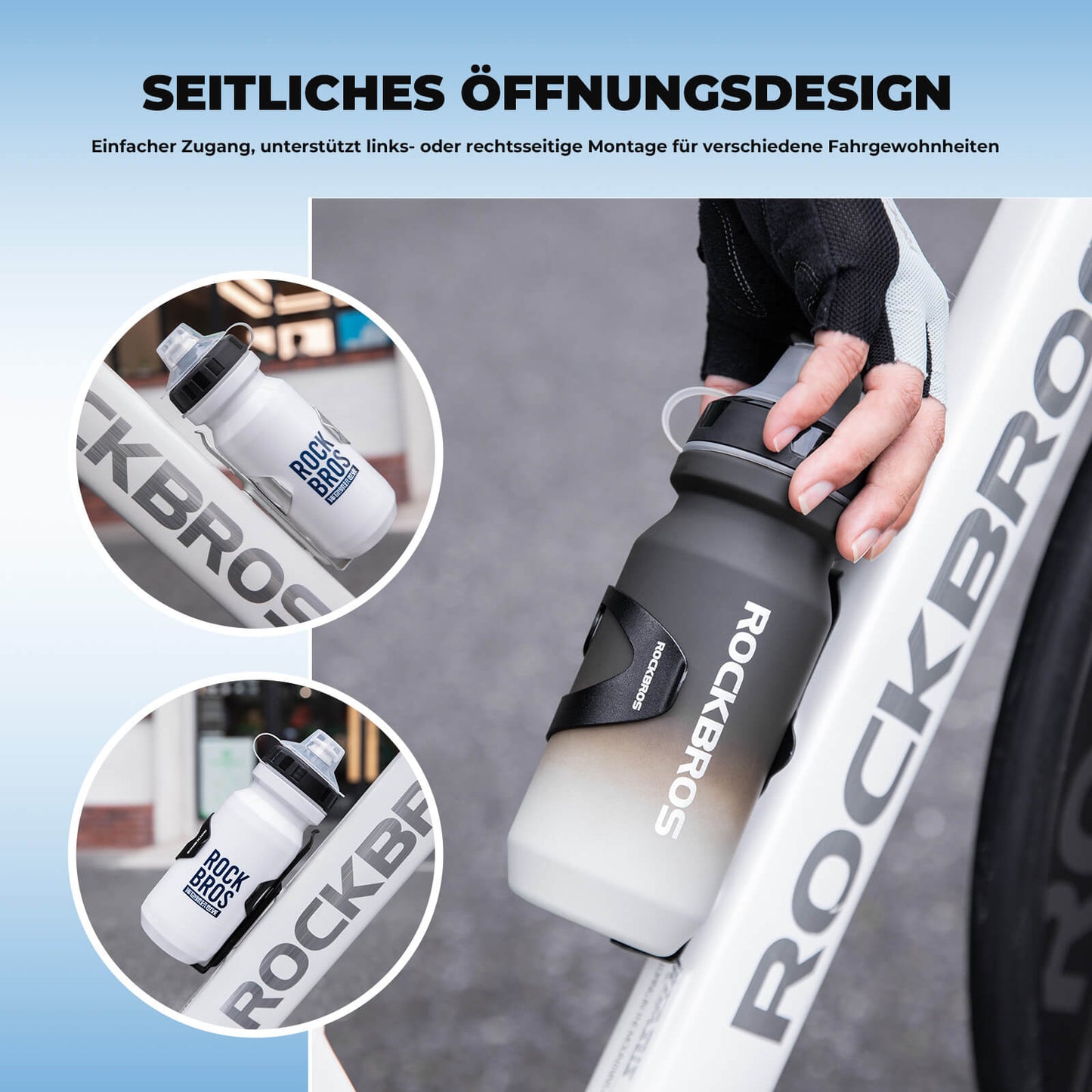 Porte-bidon ultra-léger pour vélo - 33 g en alliage d'aluminium pour VTT/vélo de route ROCKBROS