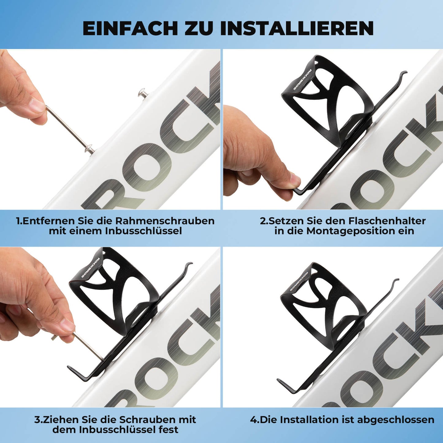 Porte-bidon ultra-léger pour vélo - 33 g en alliage d'aluminium pour VTT/vélo de route ROCKBROS