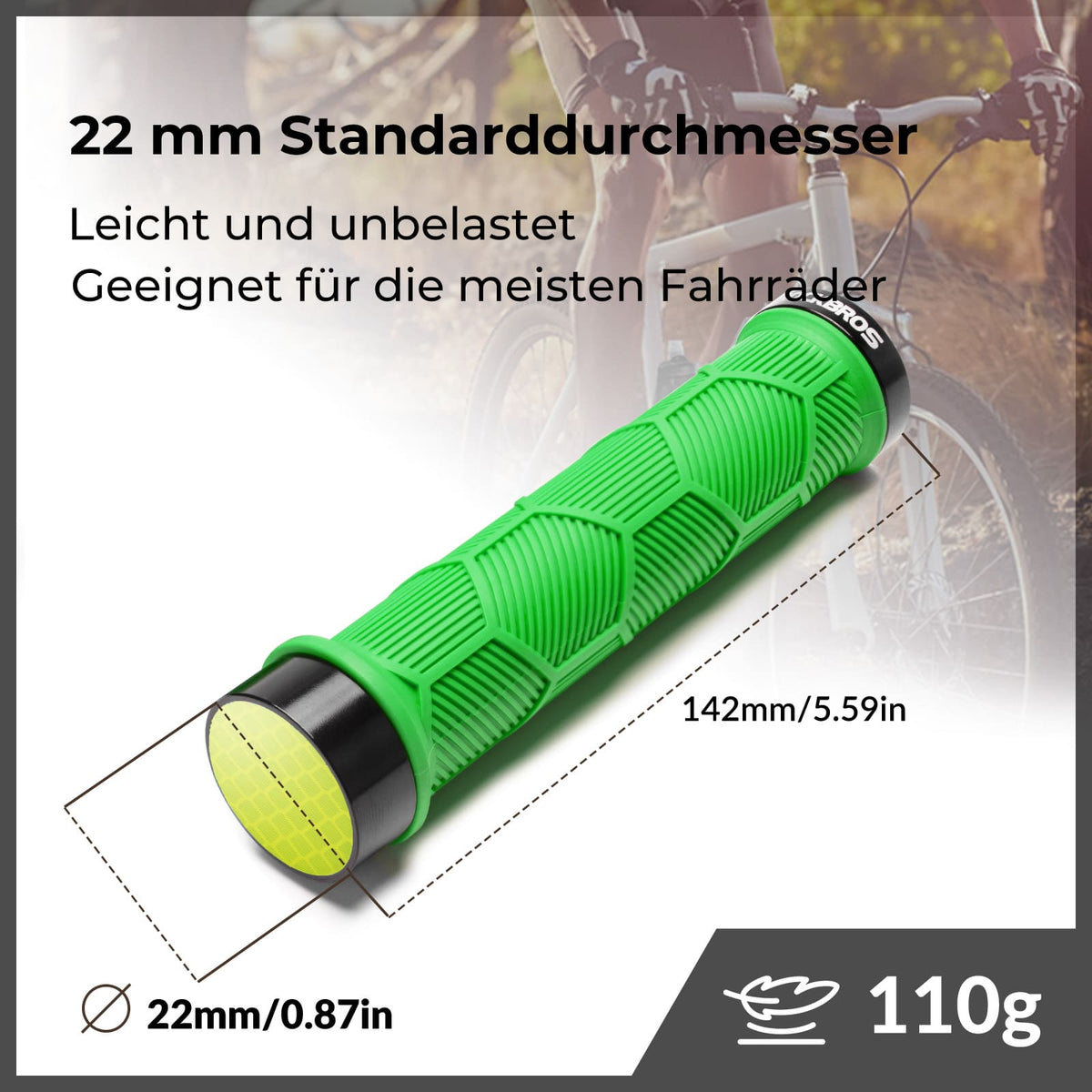 ROCKBROS Poignées de vélo à double serrage pour guidons de 22,2 mm
