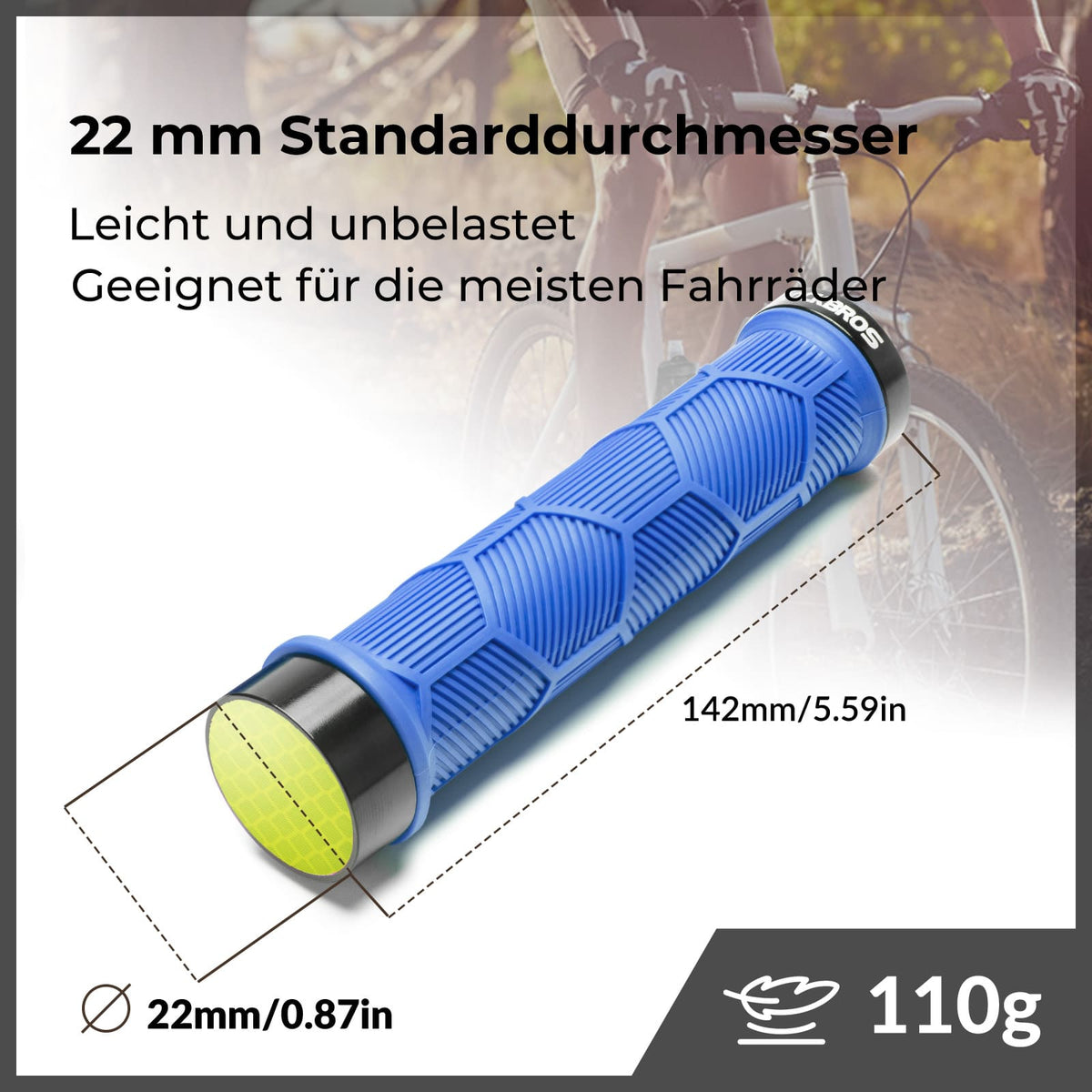 ROCKBROS Poignées de vélo à double serrage pour guidons de 22,2 mm