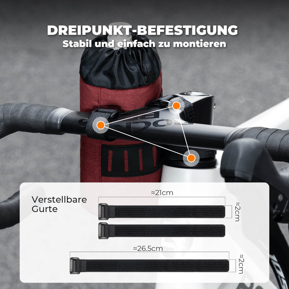 ROCKBROS Sacche de guidon vélo Mini 1L pour bidons Ø9 cm