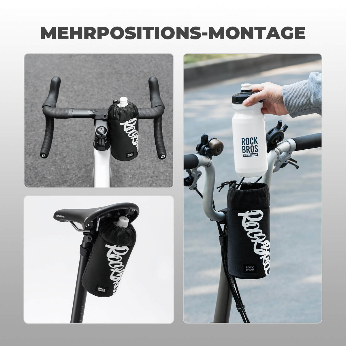 ROCKBROS Sacche de guidon vélo Mini 1L pour bidons Ø9 cm
