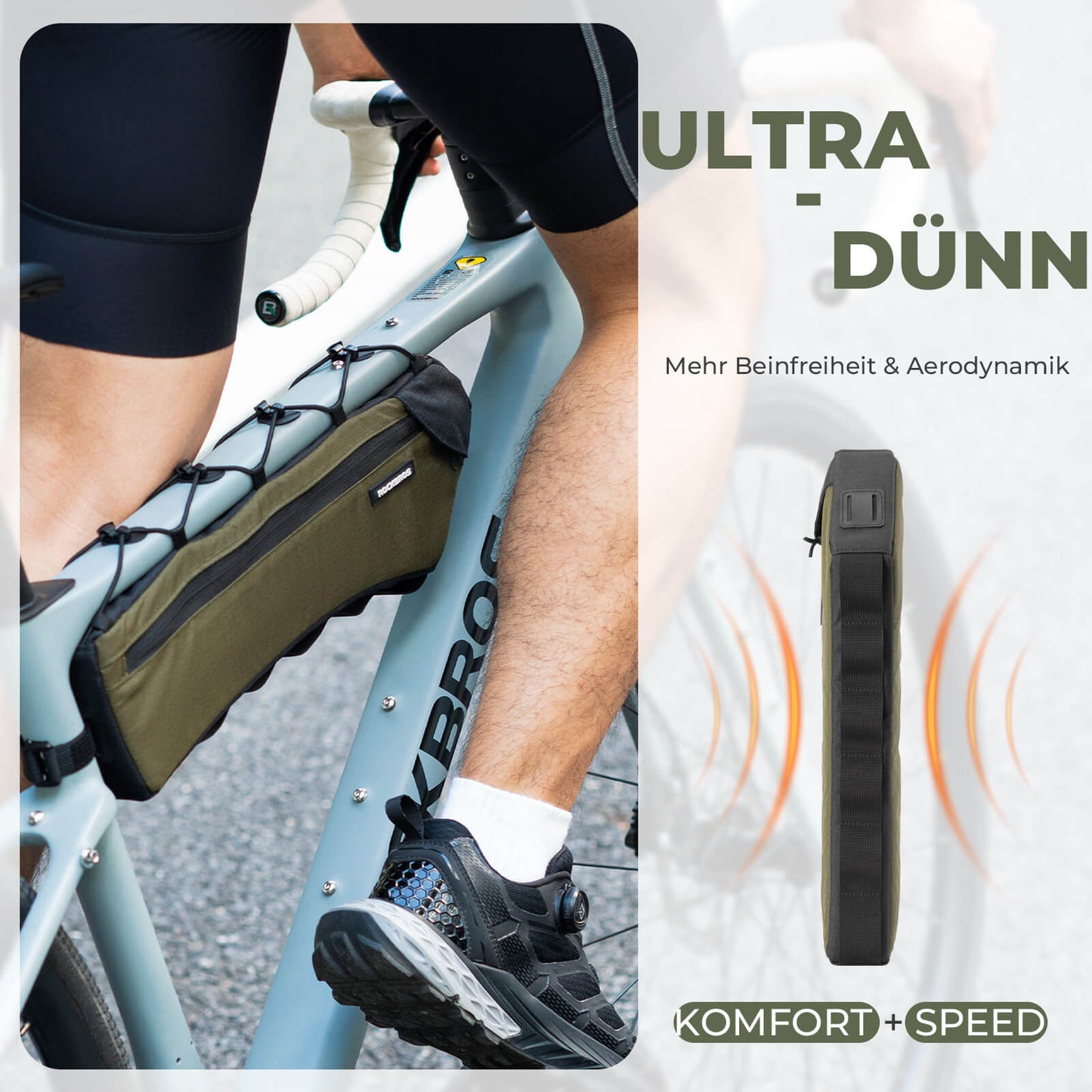 Sacoche de cadre de vélo, sacoche triangulaire, 1,9 L, ultra-mince et à accès rapide, ROCKBROS