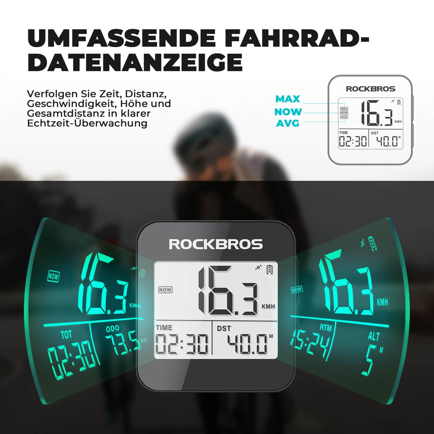 Compteur de vélo sans fil G1 ROCKBROS