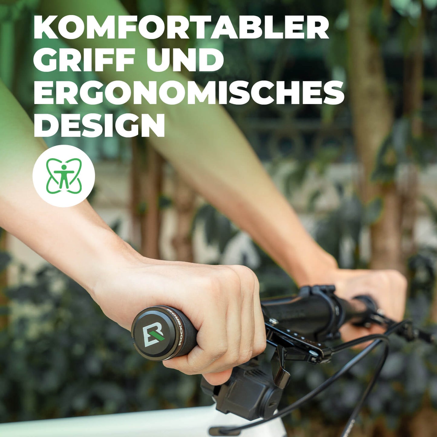 Poignées de vélo antidérapantes, double système de verrouillage, 22,2 mm, ROCKBROS