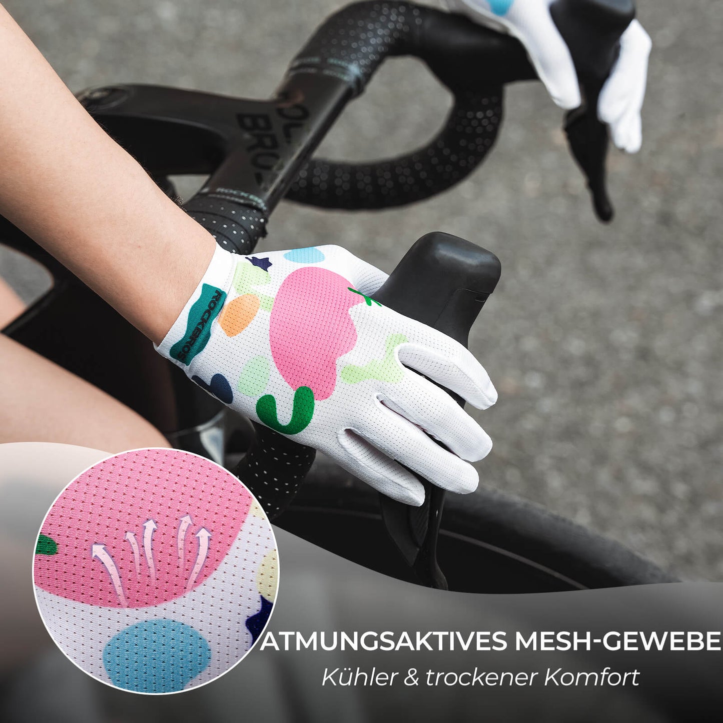 Gants de cyclisme avec rembourrage SBR, respirants et très flexibles, ROCKBROS