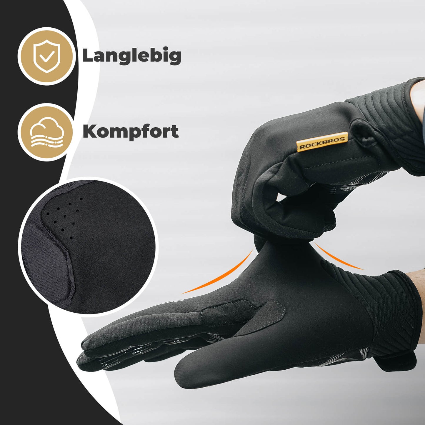 Gants de cyclisme ROCKBROS compatibles avec écran tactile et rembourrage SBR