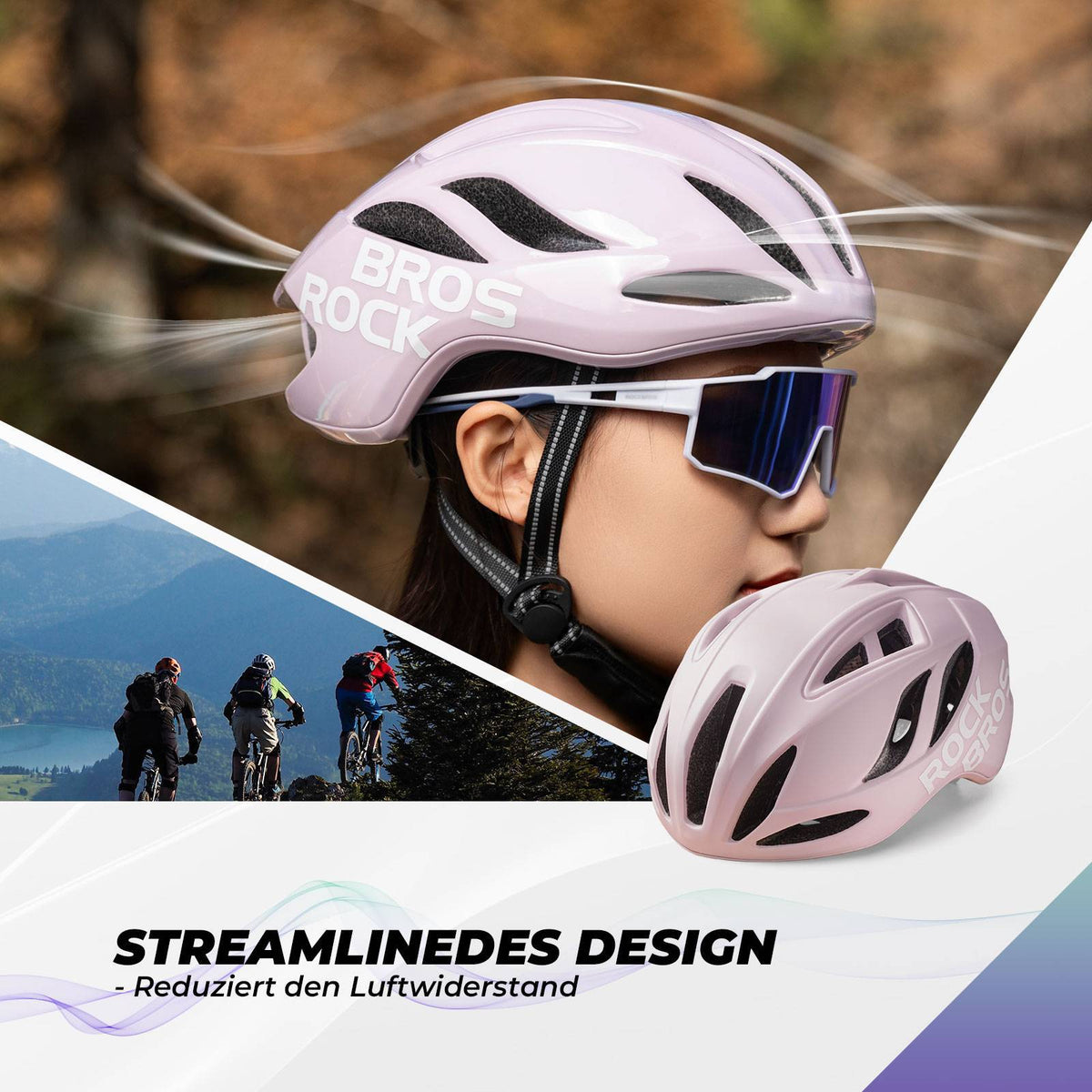 ROCKBROS Casque de vélo 58-62cm Réglable Casque urbain Ventilation Unisexe