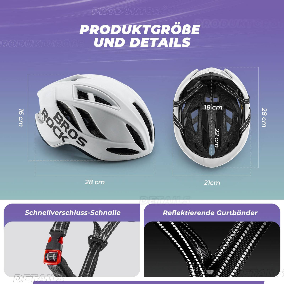 ROCKBROS Casque de vélo 58-62cm Réglable Casque urbain Ventilation Unisexe