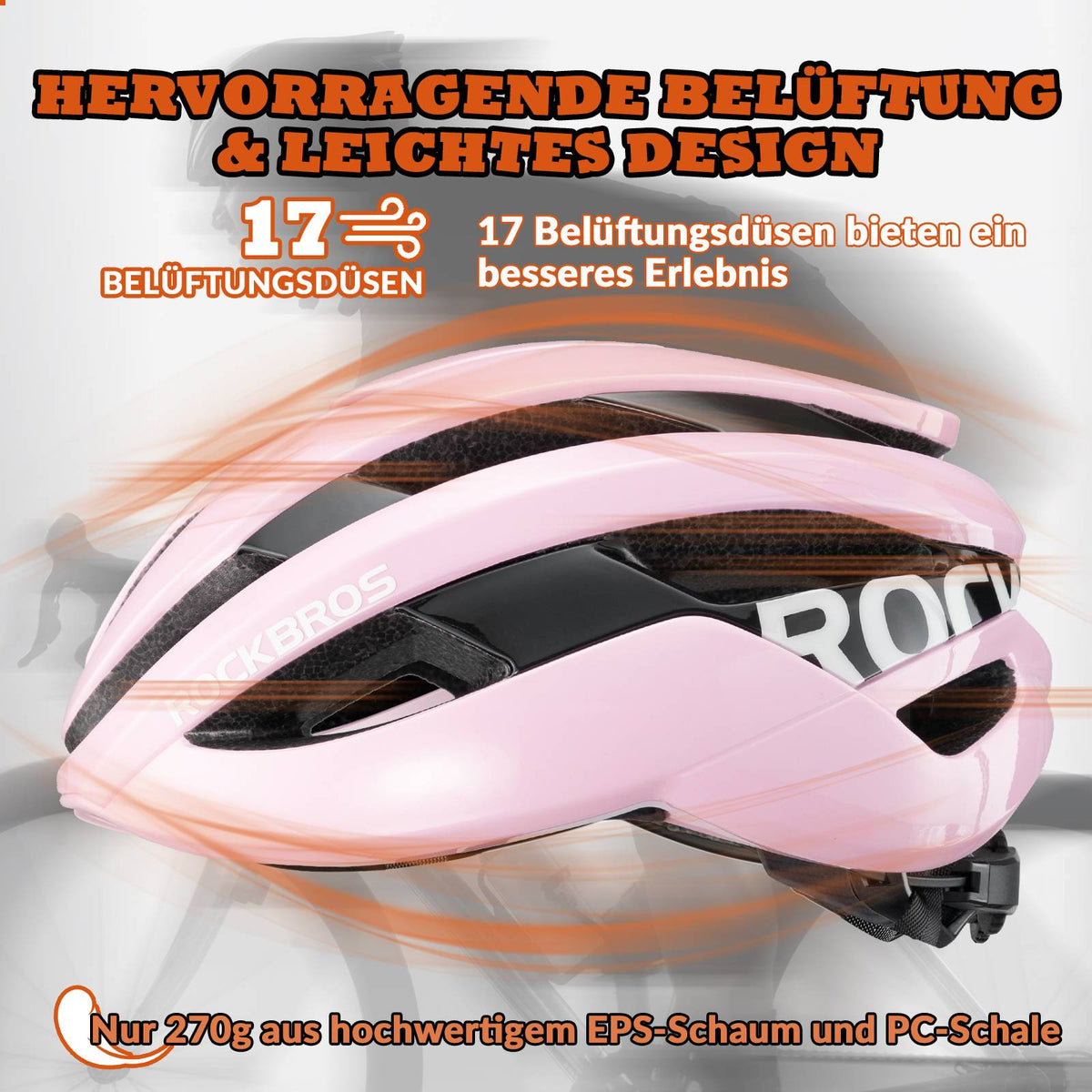 ROCKBROS Casque de vélo Sport VTT Casque de protection Respirant 54-58cm