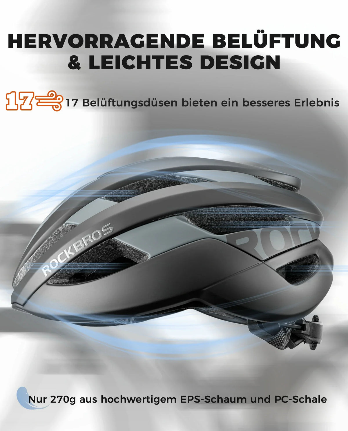 ROCKBROS Casque de vélo Sport VTT Casque de protection Respirant 54-58cm