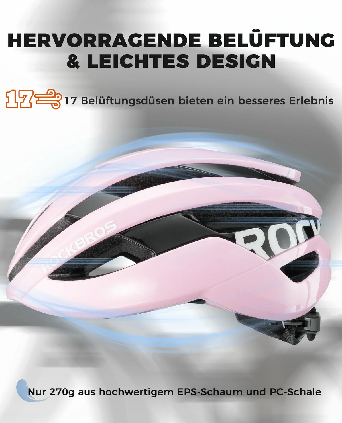 ROCKBROS Casque de vélo Sport VTT Casque de protection Respirant 54-58cm