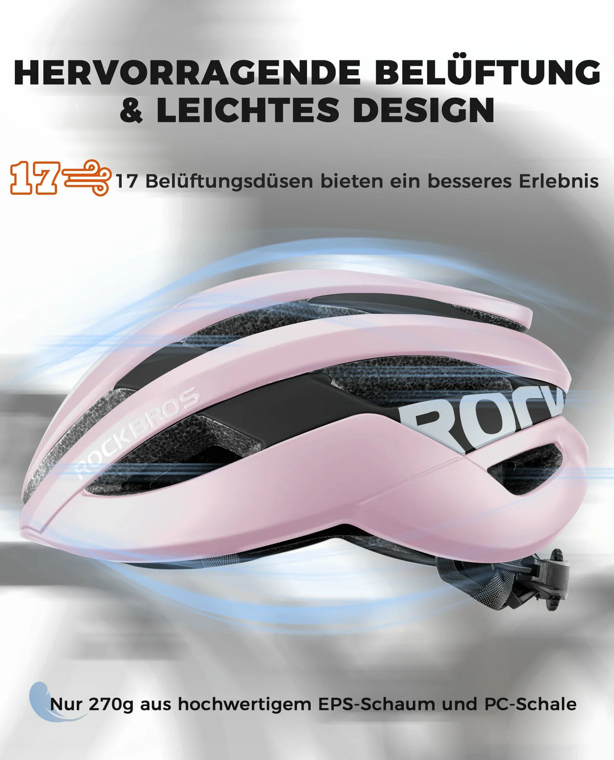 ROCKBROS Casque de vélo Sport VTT Casque de protection Respirant 54-58cm