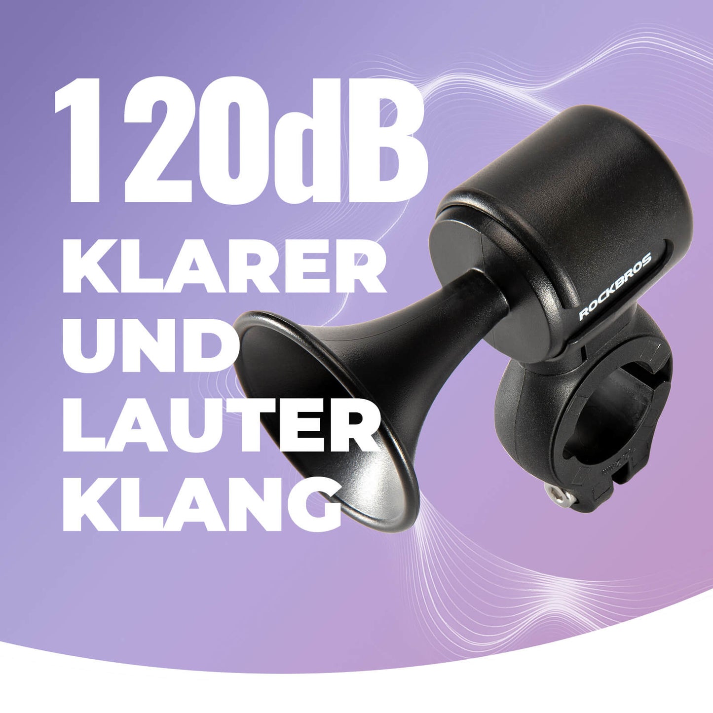 Sonnette de vélo électrique 120 dB pour guidons de 22,2/25,4/31,8 mm ROCKBROS