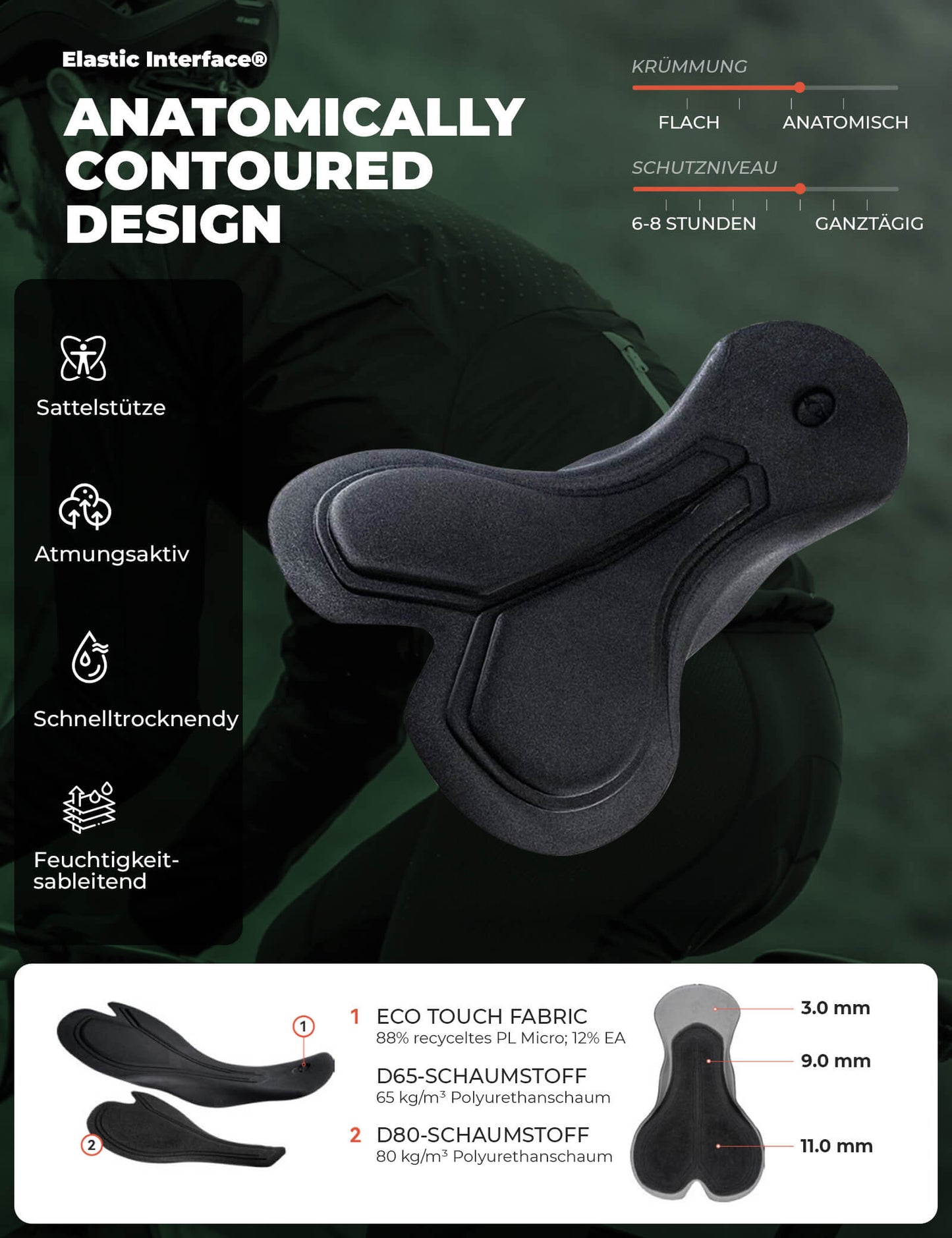 Cuissard de cyclisme long rembourré pour homme ROCKBROS