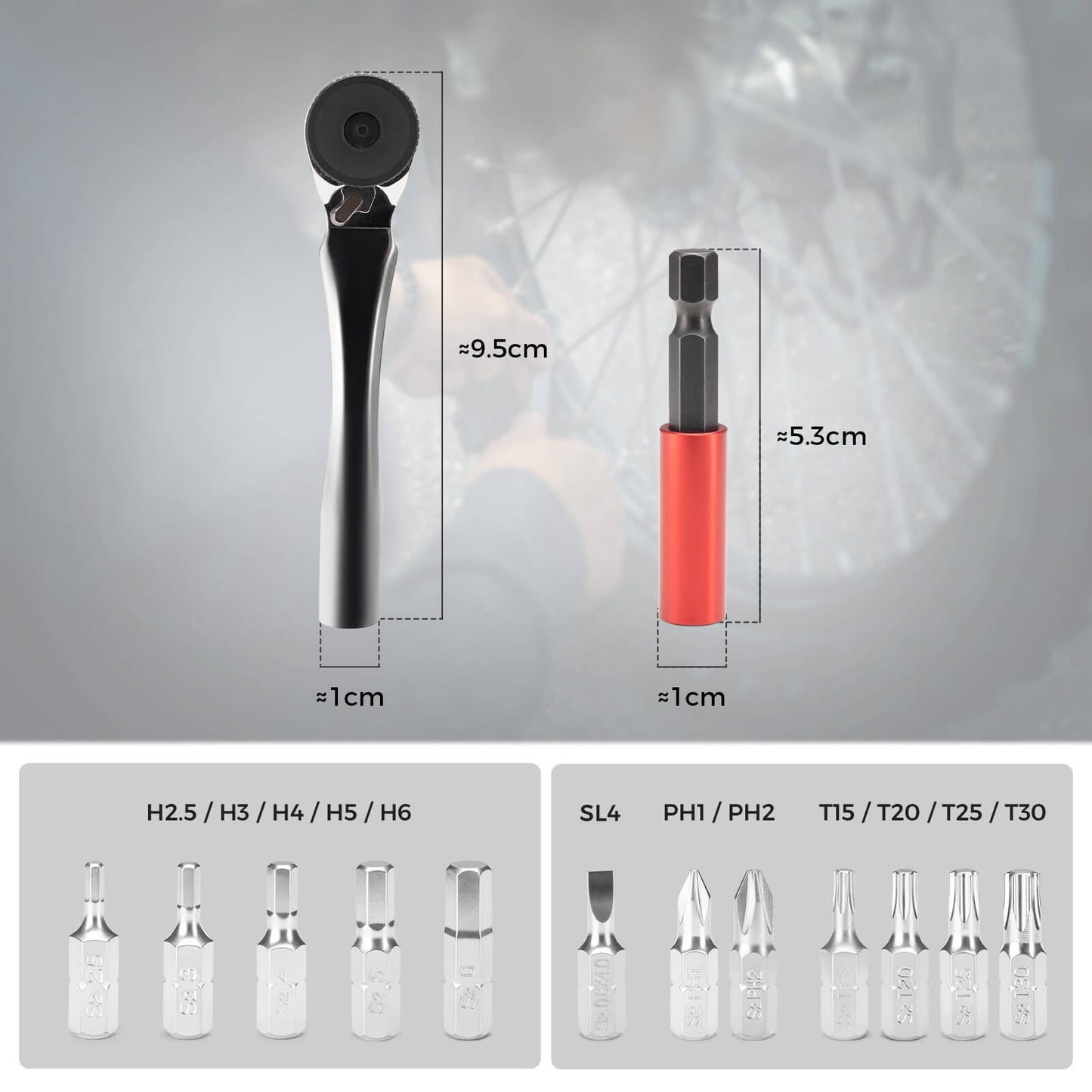 Kit d'outils magnétiques pour vélo avec clé à cliquet ROCKBROS
