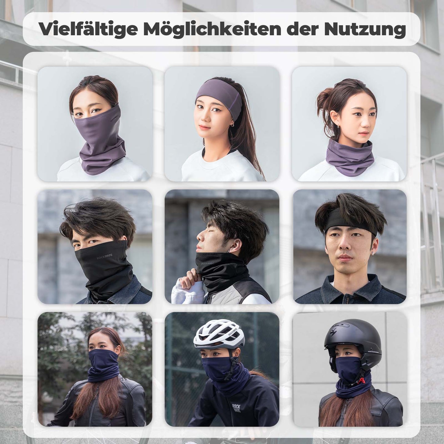 Cagoule multifonctionnelle en polaire, masque doux pour le visage, écharpe tubulaire ROCKBROS