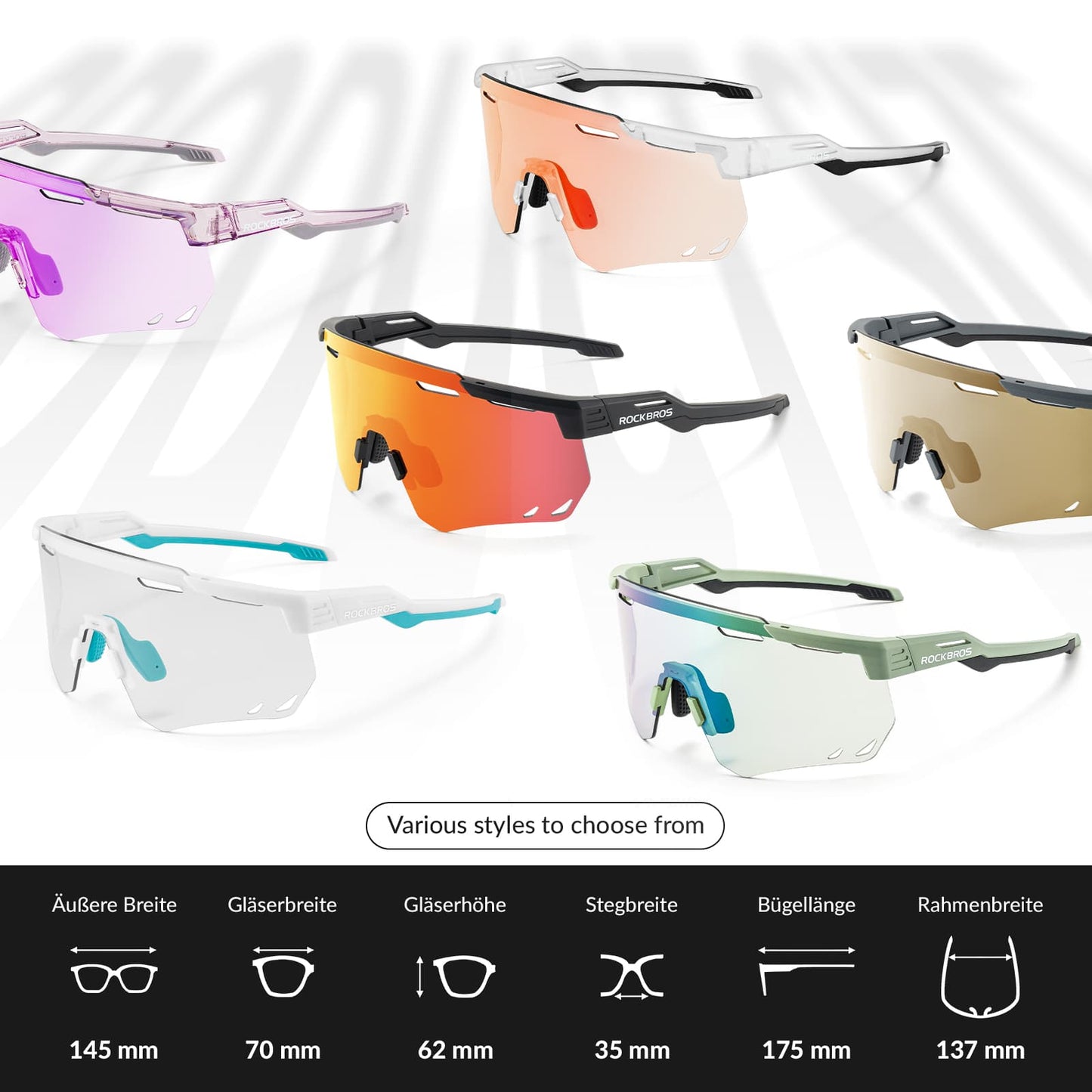 Lunettes de cyclisme ultralégères, lunettes de soleil polarisées avec protection UV400, ROCKBROS