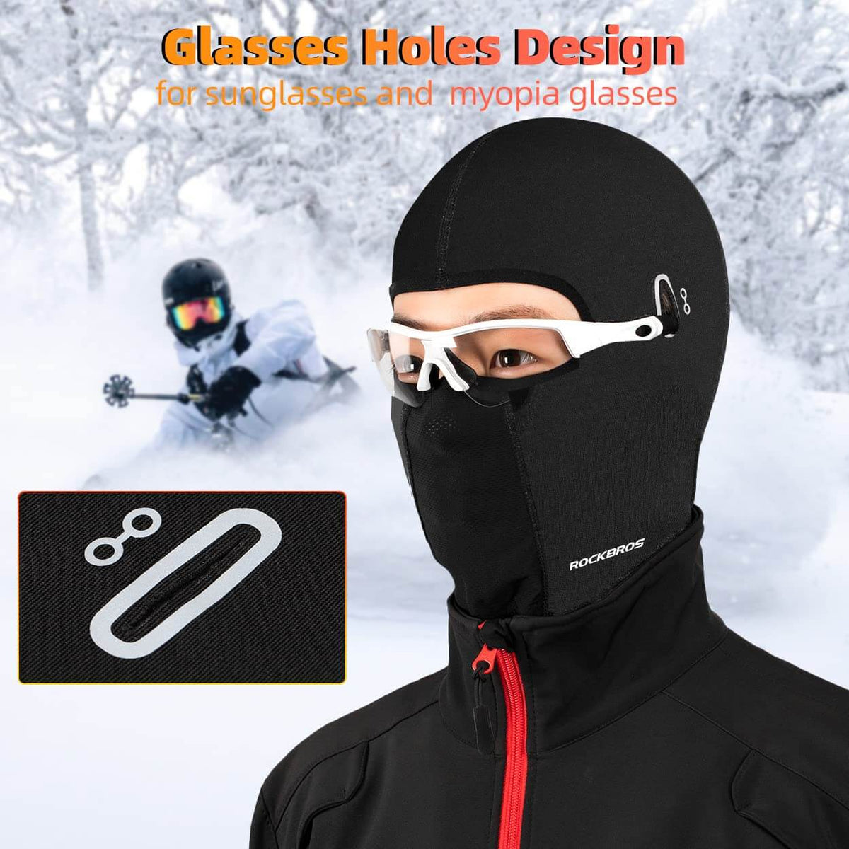 ROCKBROS Cagoule d'hiver Balaclavas pour sports outdoor